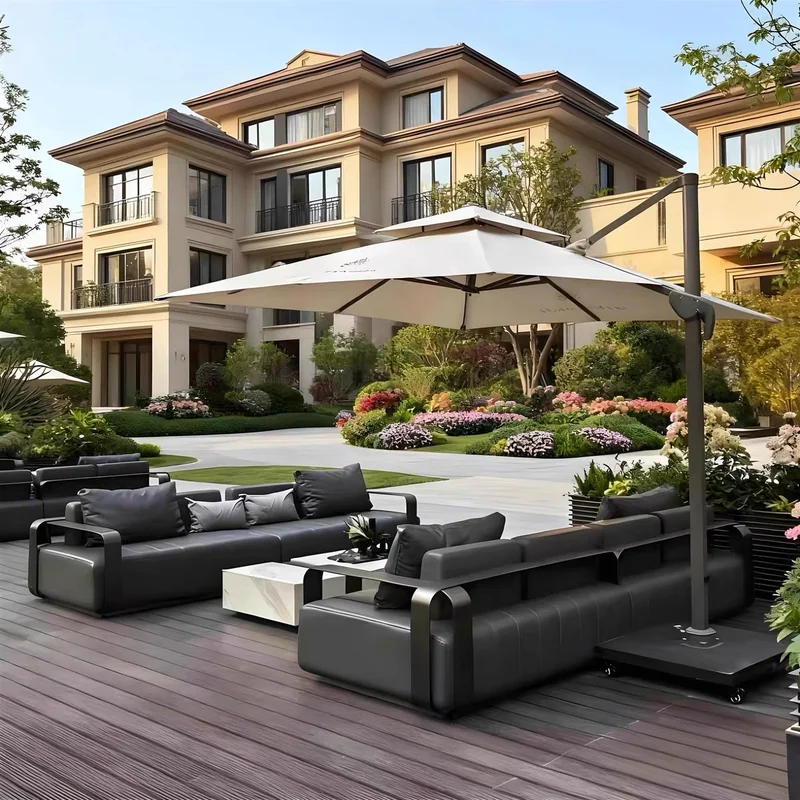 `Outdoor Sofa Set Stainless Steel Sectional Courtyard Villa Garden Terrace Hotel Homestay Booth Seating Patio Furniture`