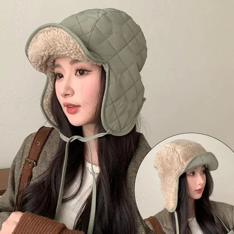

Winter Trapper Aviator Earflap Hat Women Men Warm Waterproof Ski Down Hat Bomber Cap Ear Protectors Hats Reversible Cold Hat