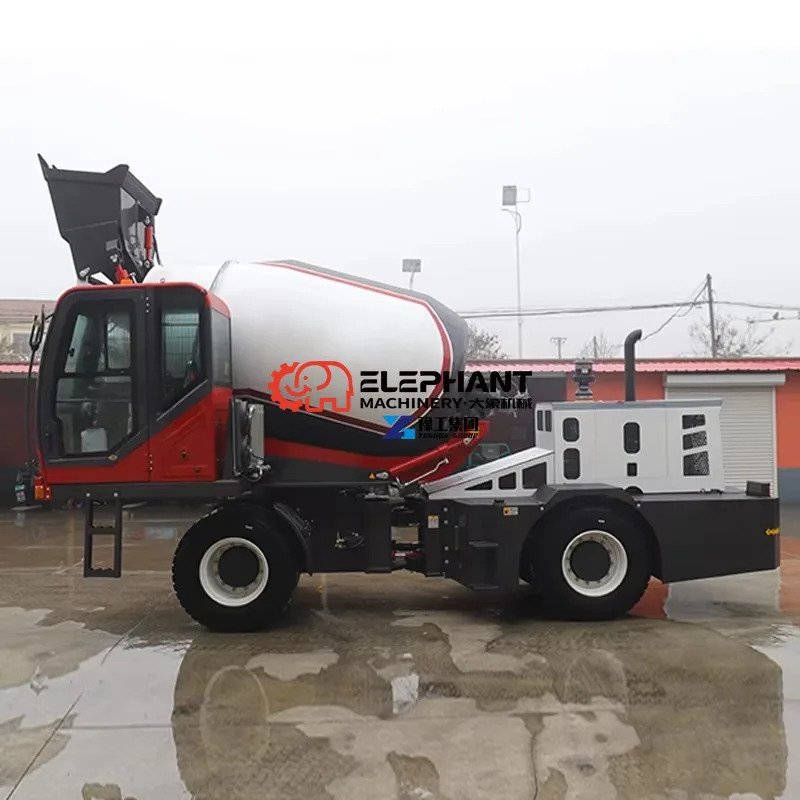 Self-Loading Concrete Mixer Truck, Portable on-site Cement Mixing Vehicle for Rural Construction and Small Engineering Projects