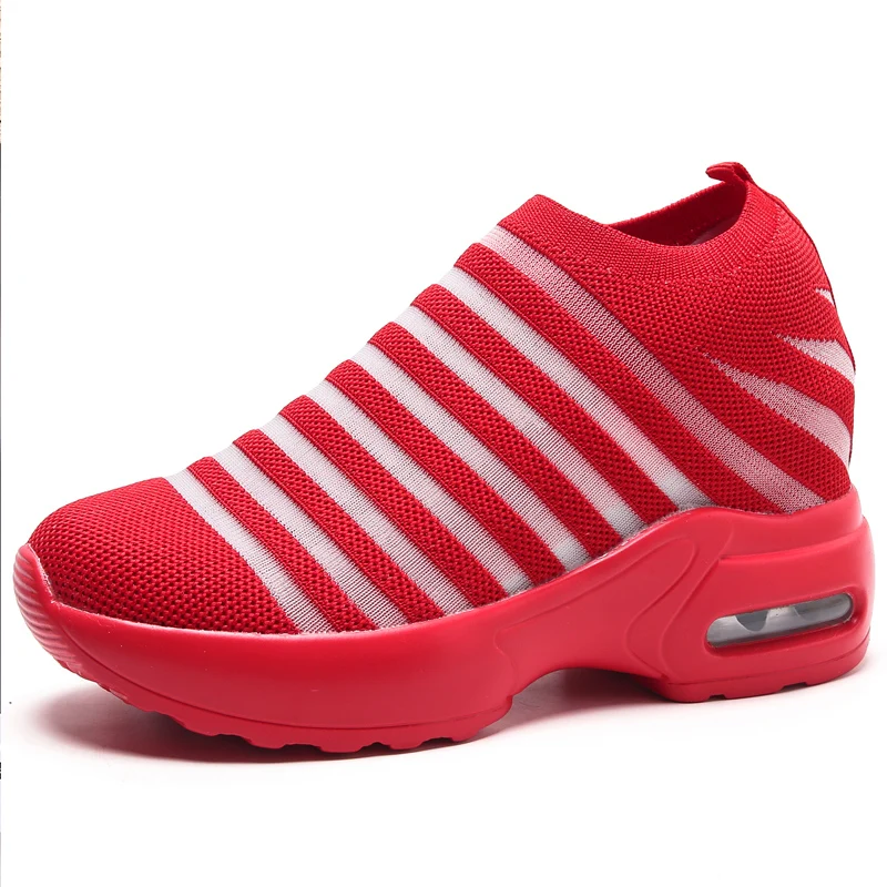 

Women's casual sports shoes Summer breathable fashion mesh running shoes platform elevation walking shoes for women