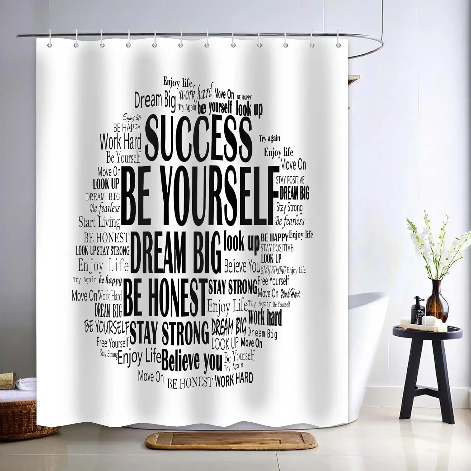 

Современная водонепроницаемая занавеска для ванны, черно-белая декоративная занавеска для душа для ванной комнаты 180x180 см 90x180 см