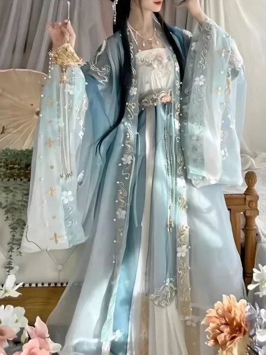 

Chinese Hanfu Dress Women's Printed Large Sleeve Shirt Hanfu Set Carnival Fairy Cosplay Dress Hanfu Dance Dress