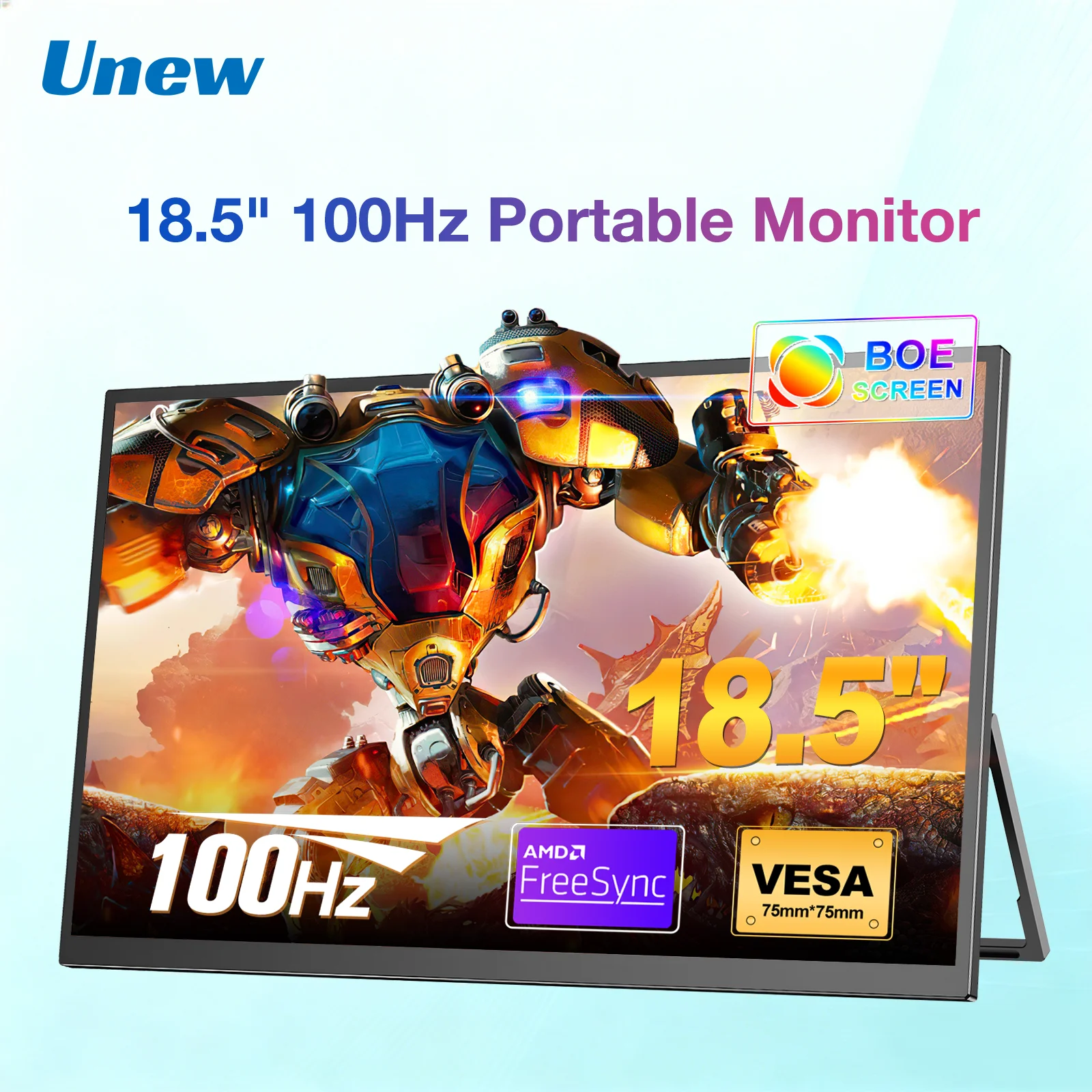

18.5 inch Monito100Hz Portable Monitor FHD 1080P IPS 100% sRGB with HDMI/Type-C, Built-in Speakers