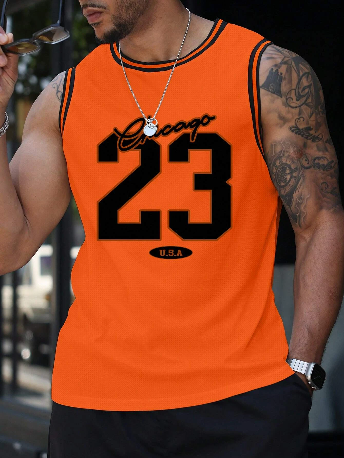 الرجال كتلة اللون 23 رسالة مطبوعة المرقعة سترة بلا أكمام الصيف الجولة الرقبة عادية المرأة تانك القمم ملابس للرجال