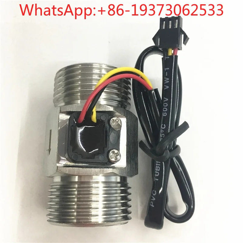 Stainless Steel 1 Inch High Temperature Water Flow Sensor, Flowmeter NPN Pulse Output, Turbine Rotor Flowmeter