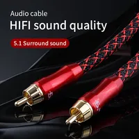 YYAUDIO 4N OFC 75ohm Hifi Digital Coaxial Audio Video Rca Cable Hi-end RCA to RCA Male Subwoofer Audio Cable 1m 2m 3m 5m 8m 10m