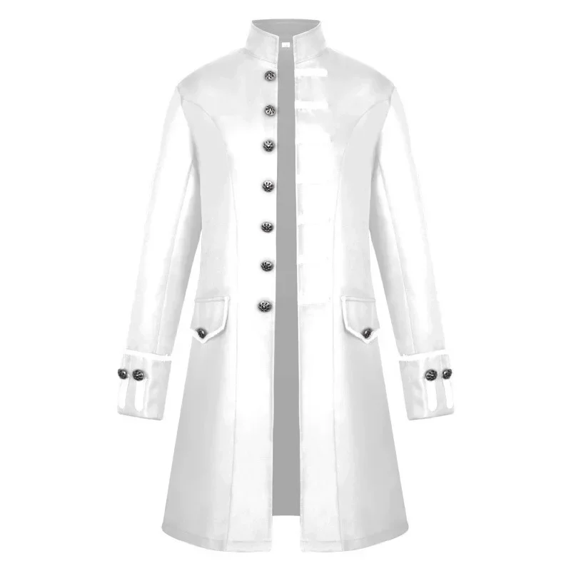 New Mid-Century Long Steampunk Retro Stand-Up Collar Coat