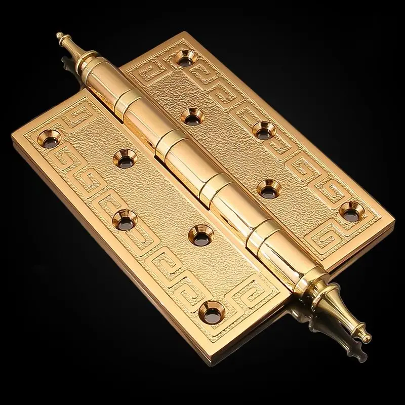 

Luxury European 3PCS 5'' Solid Brass Heavy Door Hinges 4mm Thicken Crown Villa Home Decorative Hinge Bearing Silent Door Hinges