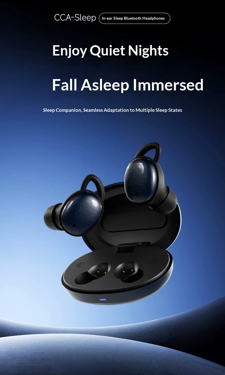 CCA Sleep Wired Headphones 6mm Wide Panoramic Sound Field Drive Unit Esports Headset Super Long Battery Life Of 20 Hours Gifts