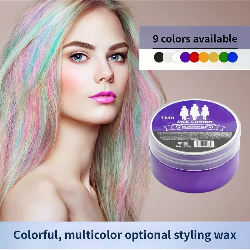 طين صبغ لون الشعر المؤقت ، شمع طين الشعر الملون 9 ألوان شمع لون الشعر للحفلات التنكرية اليومية ، كريم ألوان الشعر DIY للرجال والنساء #5