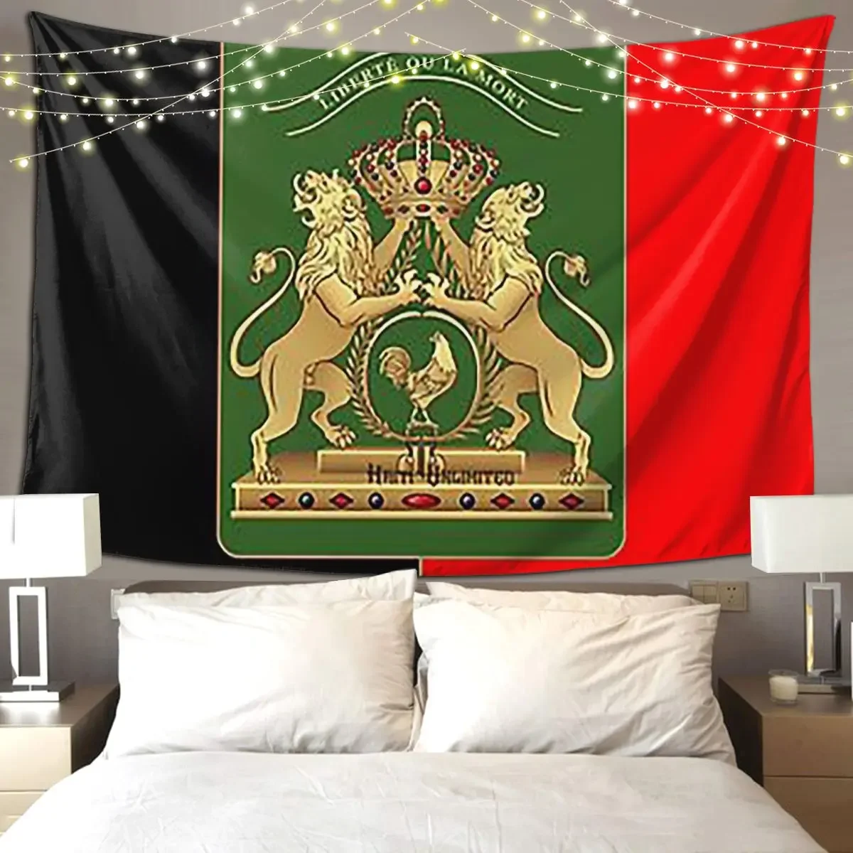 Haitian Independence Flag Tapestry Funny Wall Hanging Aesthetic Home Decor Tapestries for Living Room Bedroom Dorm Room