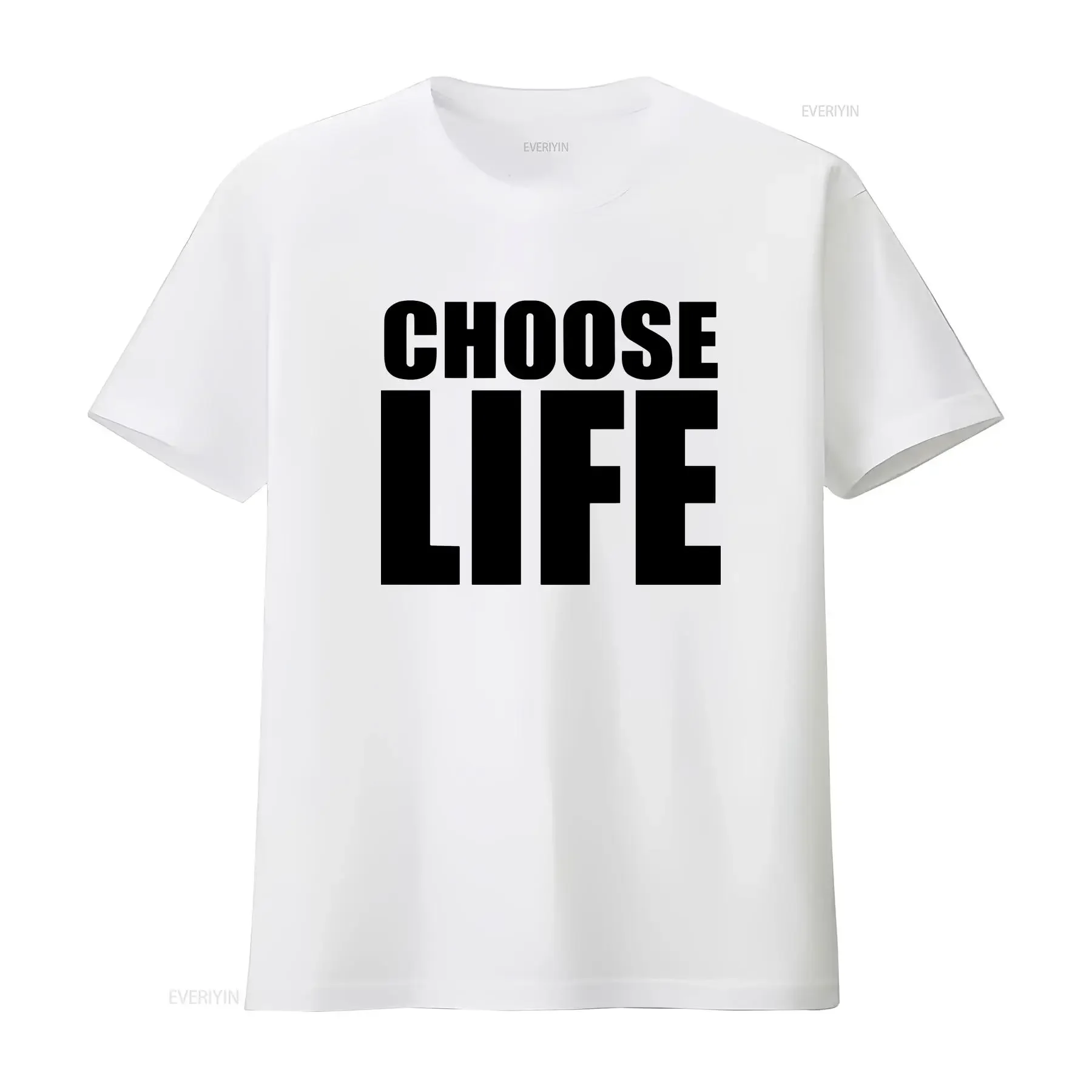Choose Life Wham T Shirt Top men's Ladies vintage Washed Casual Stretched streetwear Unisex Breathable Slightly