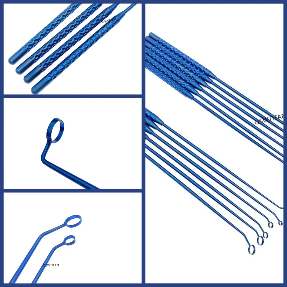 ไมโครริงคิวเรตต์พร้อมใบมีด ไม้พายอ่อนสำหรับผ่าตัดต่อมใต้สมอง เครื่องมือผ่าตัดระบบประสาทขนาดเล็ก 1 ชิ้น