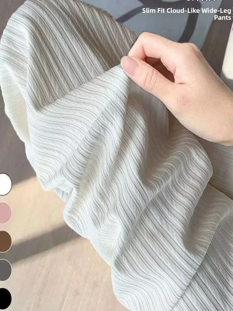 

Широкие брюки с высокой талией, женские повседневные белые универсальные свободные брюки, весна-лето, новинка Sle Cloud Sensation, прямой крой для похудения