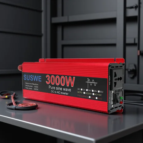 NEW Pure Sine Wave Inverter 1000W-3000W Power Solar Car Inverters With LED Display DC 12V 24V To AC 220V Voltage Converter