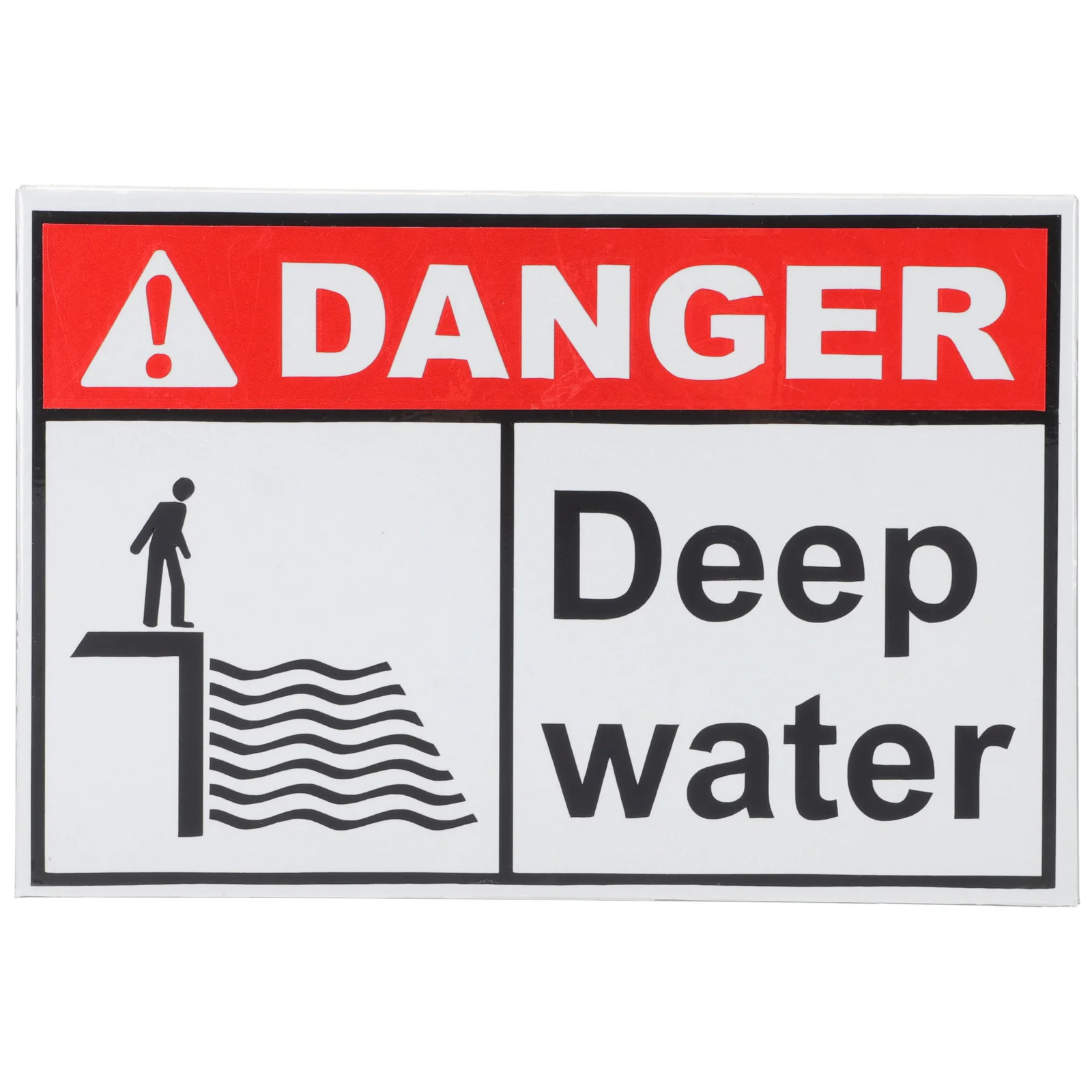 Deep Water Danger Sign Heavy Duty Aluminum Warning Sign for Outdoor Use Pond Lake Construction