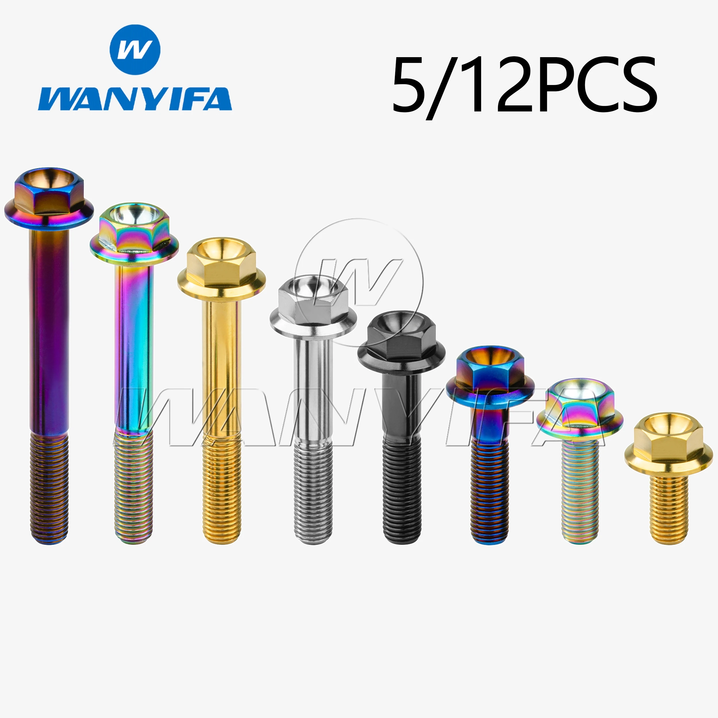 

Титановые болты Wanyifa M10 x 20 25 30 35 40 45 55 60 65 70 75 80 100 мм болт с шестигранной головкой и фланцем для Honda Suzuki Yamaha 5/12 шт.