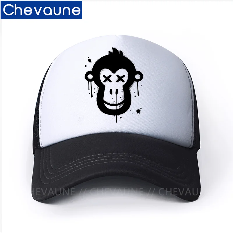 CHEVAUNE Fashion Summer New Men's And Women's Baseball Caps Funny Animal Monkey Truck Driver Hat Creative Gifts Sun Protection