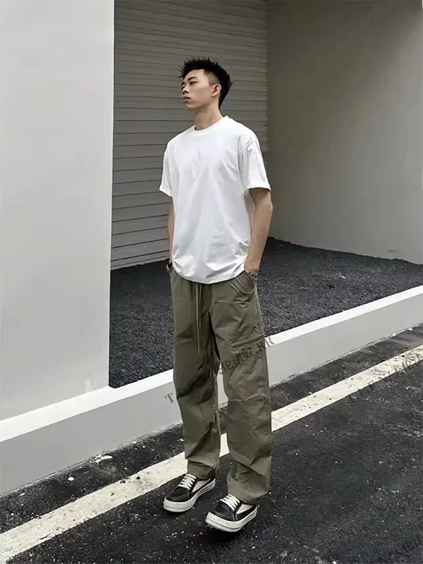 

Extra Large 300 Pou Qui Dry Straight Leg Casual Pants Men Women Summer Thin Loose Outdoor Workwear Long Trousers Trendy