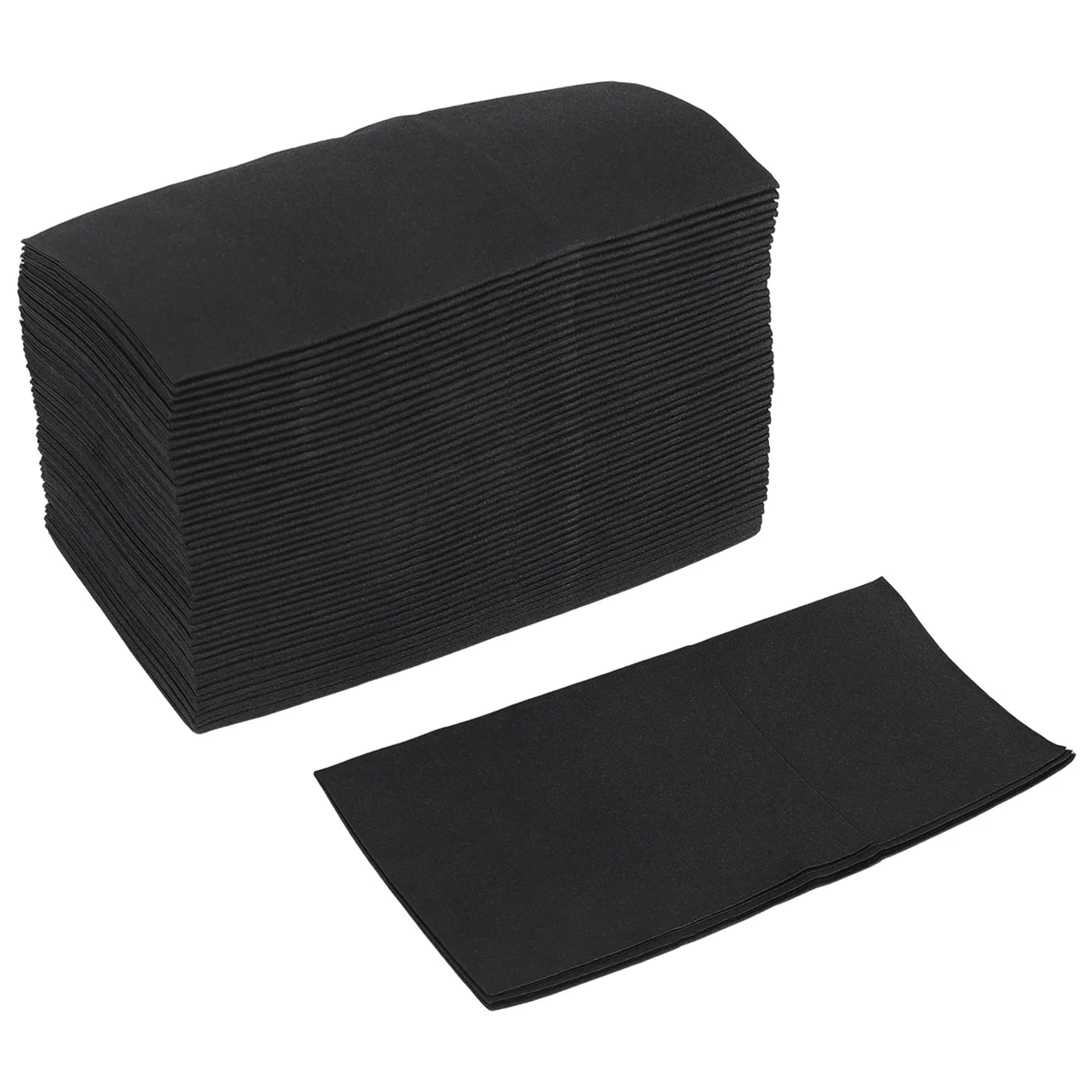 AYMR-50PCS Disposable Dinner Napkins with Built-in Flatware Pocket,Prefolded Cloth Like Paper Napkins for Wedding Party Black
