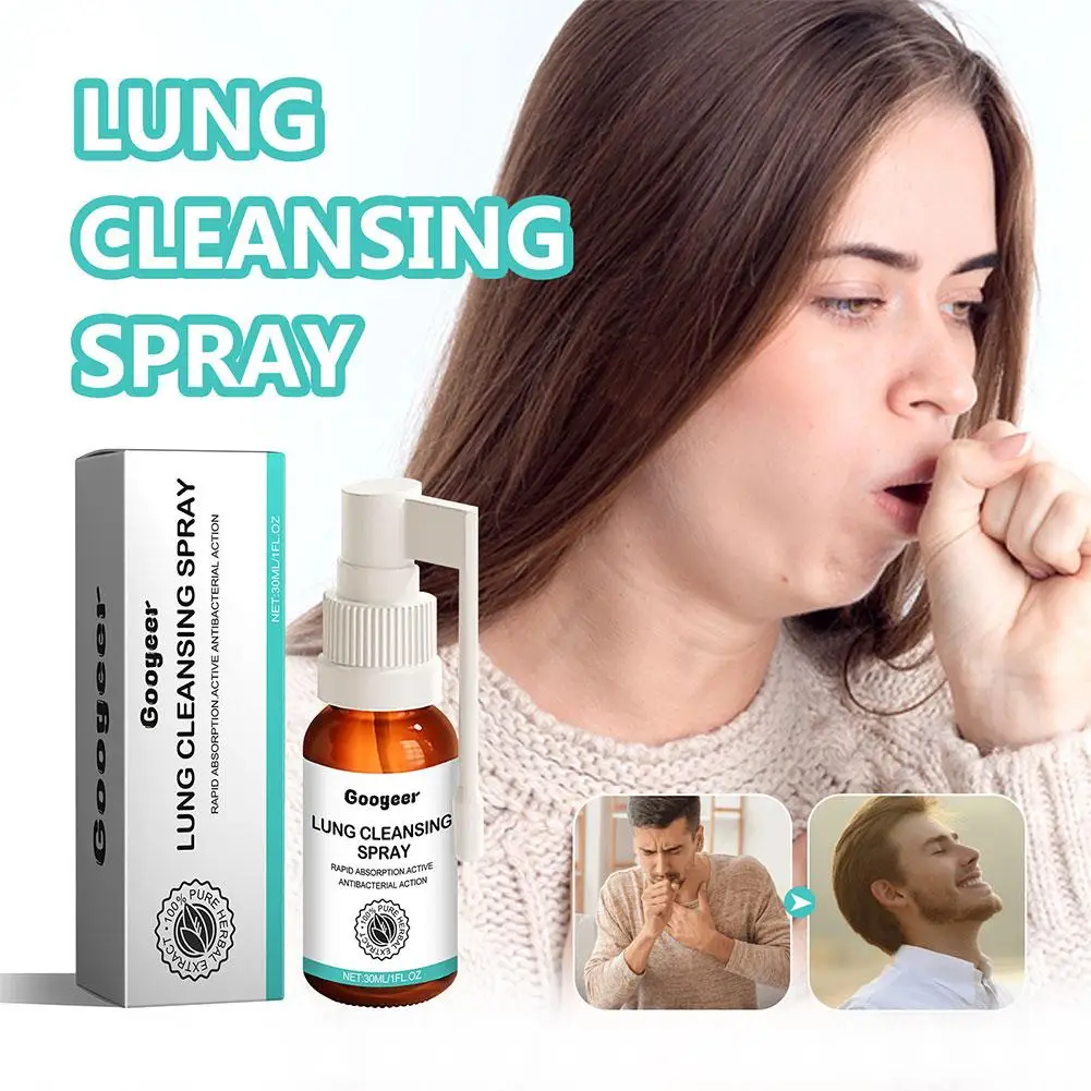 Herbal Lung Cleanse Spray, Poderoso Suporte Pulmonar, Spray de Inflamação, Fumar Sair da Garganta, Aliviar a dor limpa, 30ml, H3Z0