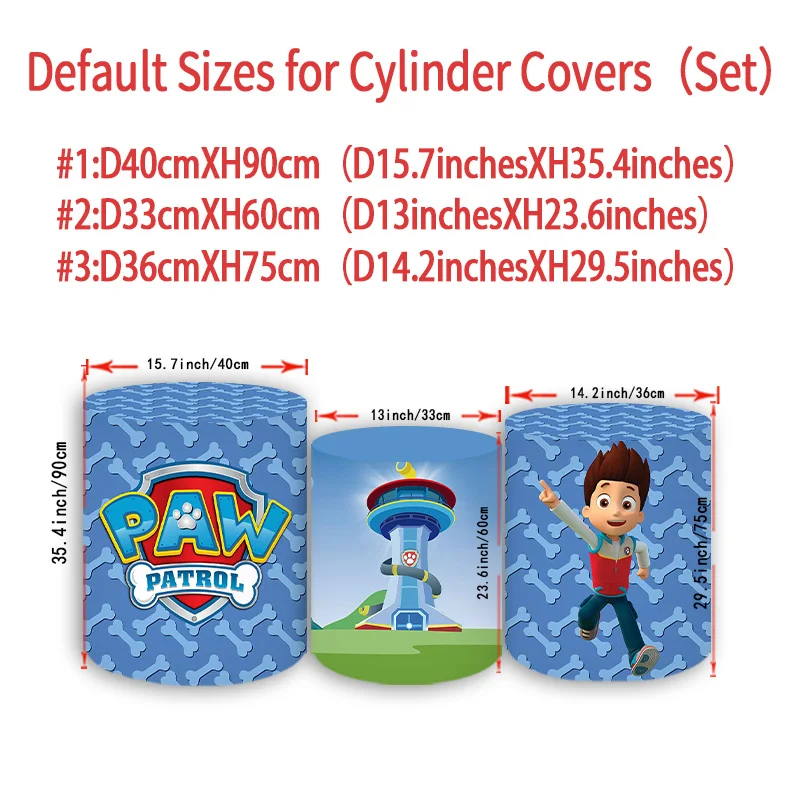 Chiens Paw Patrol rond Photo toile de fond bébé douche cylindre couvre enfants fête d'anniversaire photographie fond fournitures accessoire