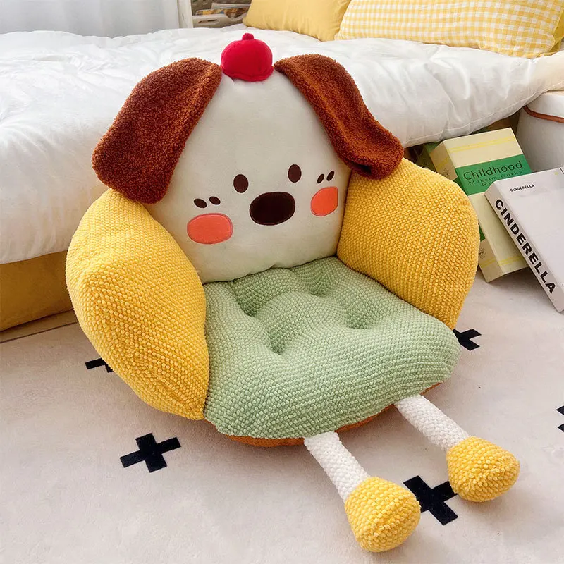 Cartoon Puppy Thick Chair Cushion for Office Cattail Hassock Small Sofa for Living Room Home Super Soft Seat Pad for Hip Support