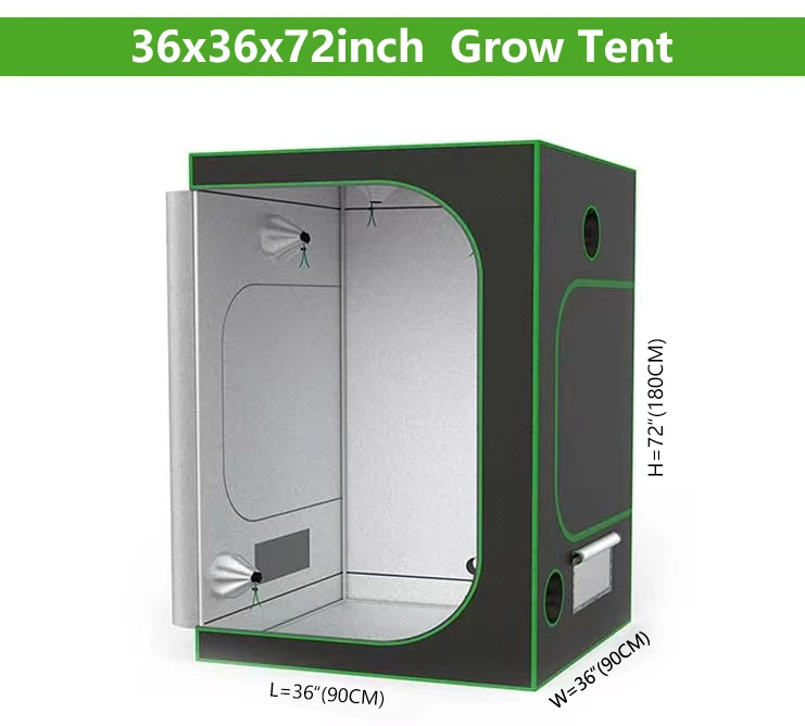 2024 Hydroponic High Efficiency 600D Garden Greenhouse Grow Tent Complete Kit