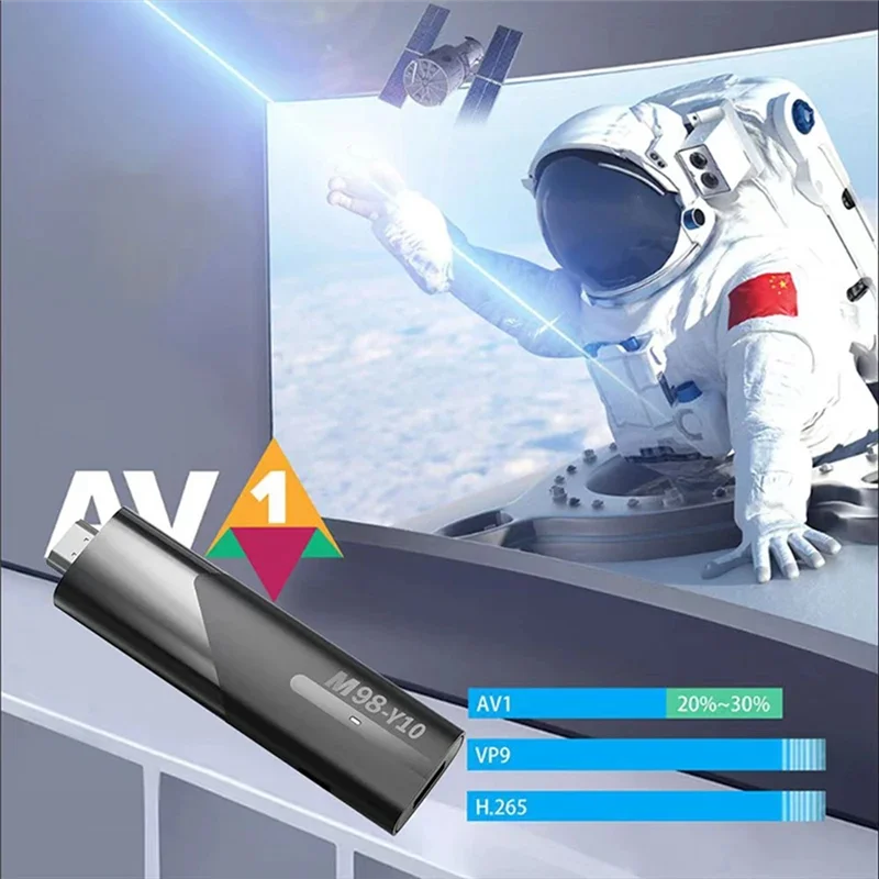 Superior-M98 Y10 Smart TV Stick Android 13 BT 5.0 ATV Allwinner H618 2.4G 5G Dual Wifi HDR10 6K Media Player TV Box Black
