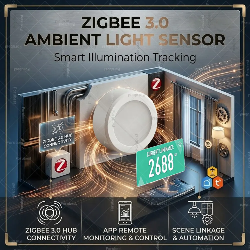 

ZigBee Light Sensor Luminance Sensor Smart Home Automation Brightness Light Illumination Detector For Tuya Home Assistant 2MQTT