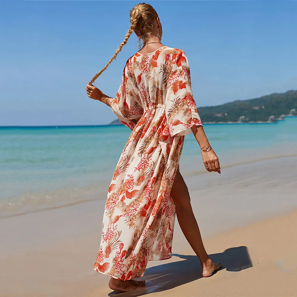 In Hình Quần Áo Bơi Nữ Cover-Bộ Lưu Điện Bikini Gợi Cảm Thun Pareo Đi Biển Sarong Đi Người Phụ Nữ Quần Áo Đi Biển Che Đầm 2022 mới