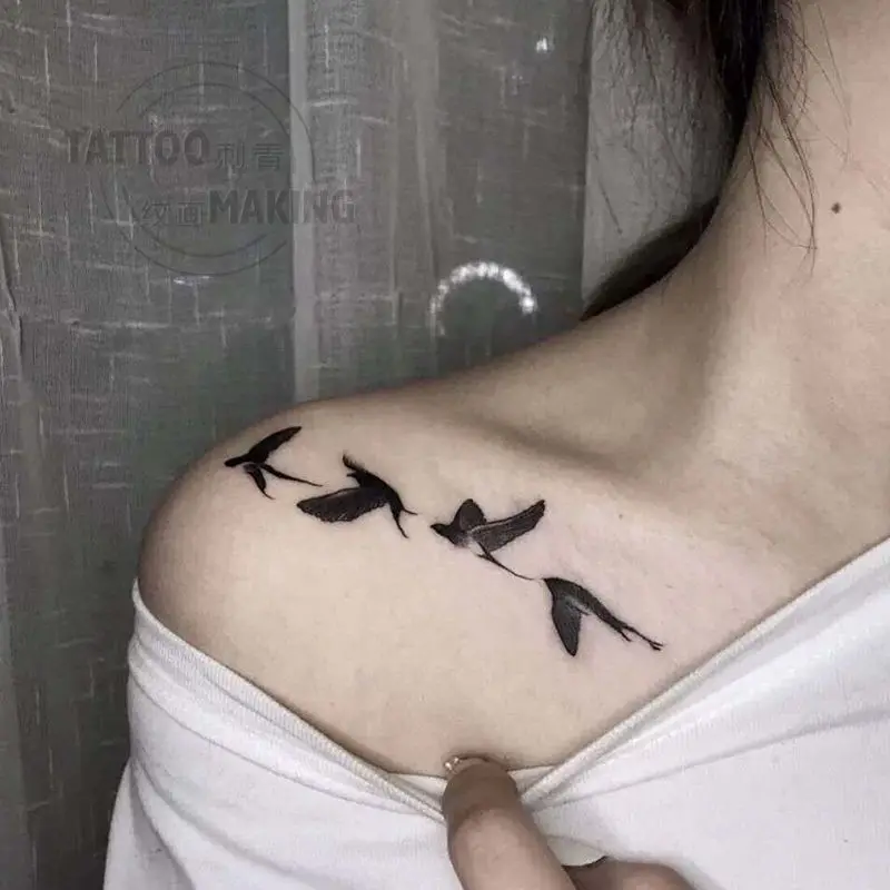 Bird Temporary Tattoo Stickers Lasting Swallow Clavicle Tatto Hotwife Sexy Art Tatoo Fake Tattoos for Women Cheap Goods