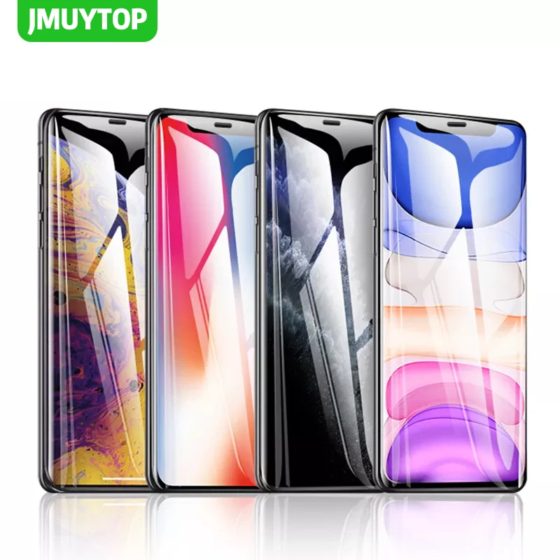 Süper cam iphone 13 12 11 Pro Max ekran koruyucu en iyi oleofobik kaplama 2.5D kenar tam kapak için iphone XR X 7 8 artı
