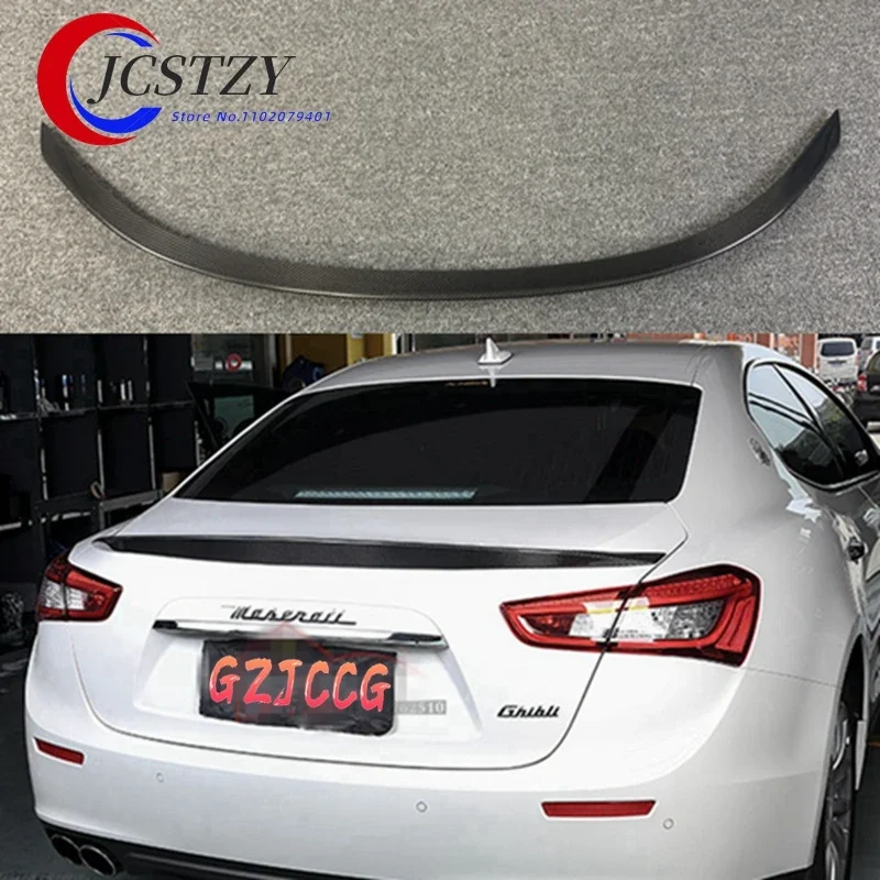 Novitec Style Carbon Fiber rear spoiler trunk wing Gloss Black For Maserati Ghibli 2014 - UP