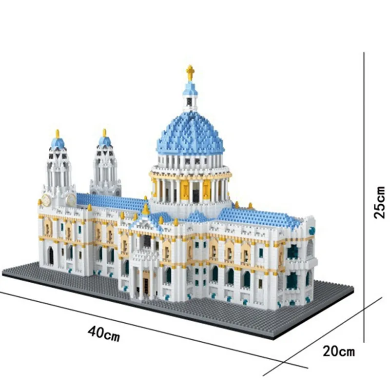 Piękne miasto Mini klocki architektura świata Santorini brazylia kościół katedra św. Pawła cegły budowlane zabawka dla dzieci prezent