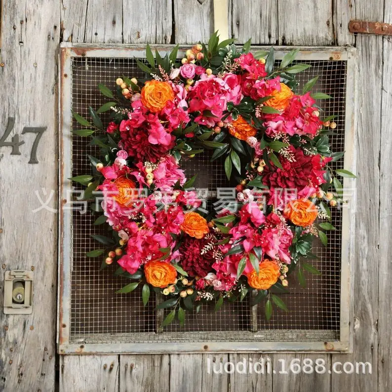 Spring Autumn Wreaths Garlands Mother's Day Flowers Halloween Flowers Thanksgiving Home Decor Wall Art