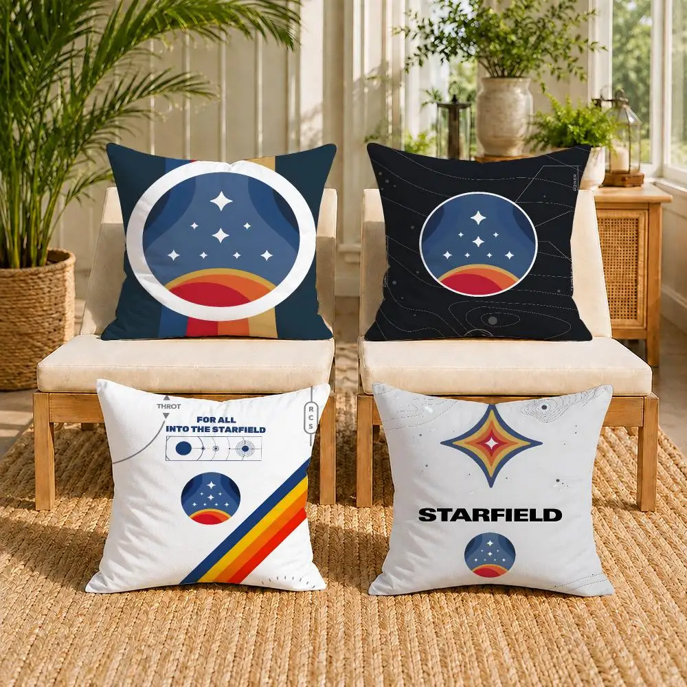 Game S-Starfield Cushion Cover Breathable Short Plush Pillow Case Wrinkle-Resistant Machine-Washable For Easy Care