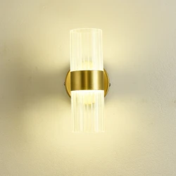Modern Luxury Wall Lamp Glass Shade Bedroom Bedside Minimalist TV Background Hotel Corridor Staircase Art Wall Lighting