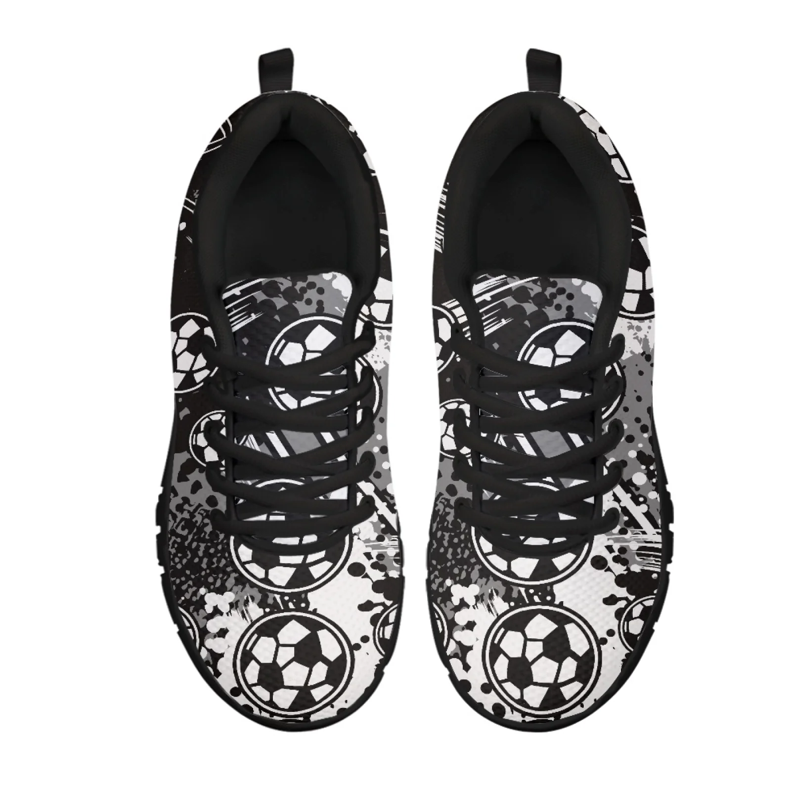 Coloranimal Comic Soccer Ball Women Comfortable Sport Trainers for Gym and Work Anti-Skid Sport Athletic Shoe for Outdoor