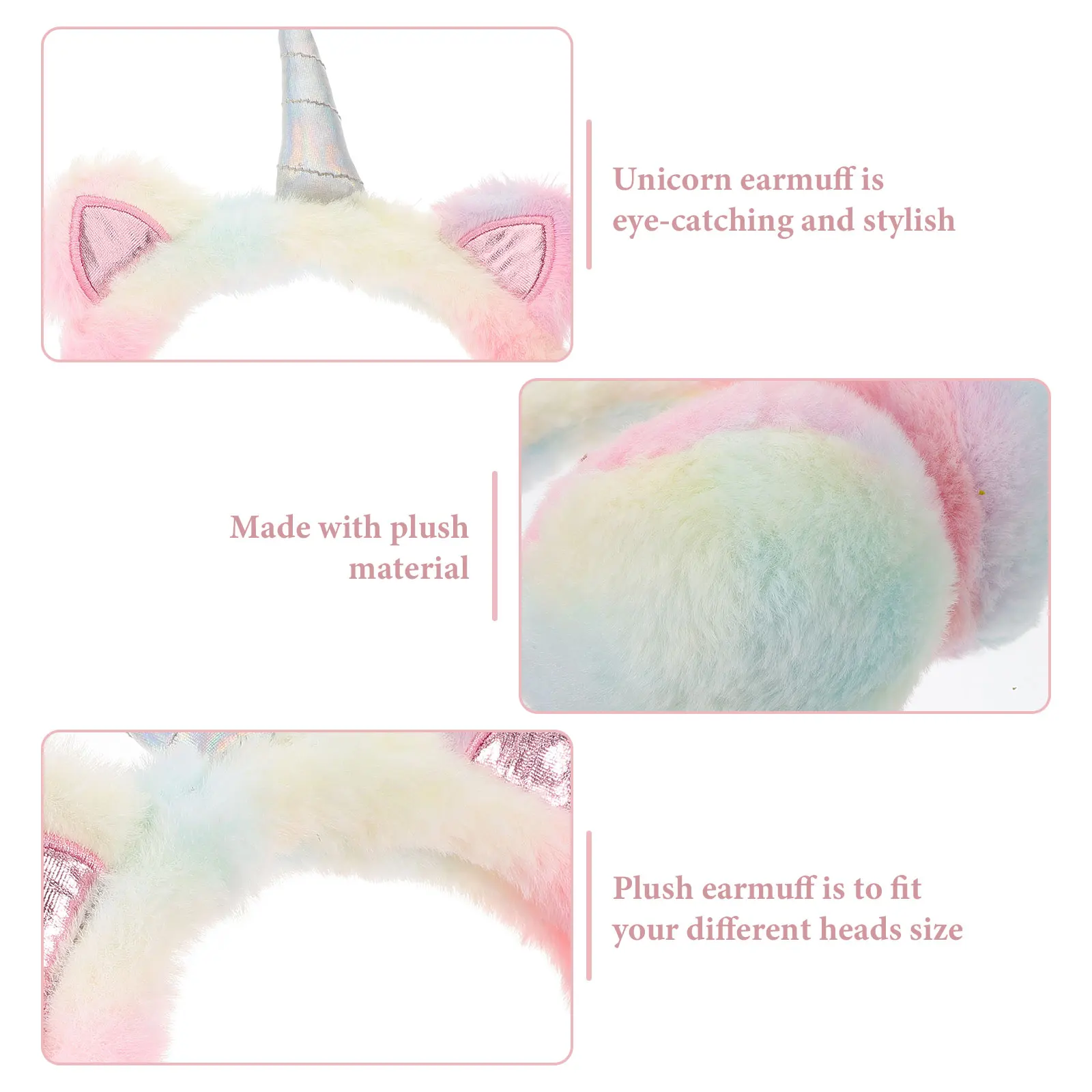 NEW Warmer Plush Unicorn Ear Warm Earmuff Fuzzy Muff Warm Adults Ear Protection Cute Earmuff For Women Kids Ski  Outdoor Winter