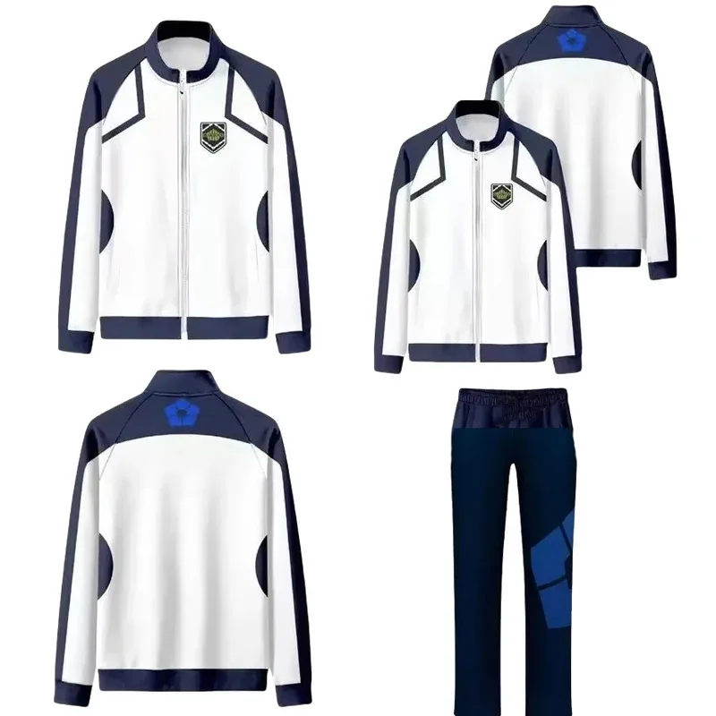 Disfraz de Cosplay de Blue Lock Reo Nagi Bachira Isagi Chigiri, ropa deportiva con cremallera, chándal, sudadera, chaqueta con capucha, ropa de Carnaval