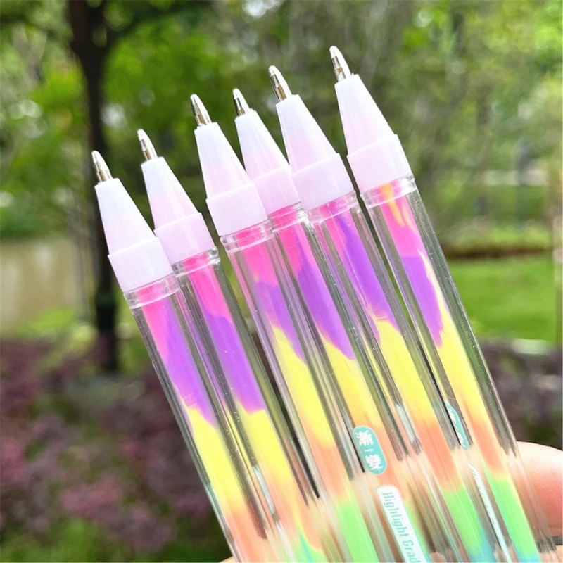 6/12x Regenbogen-Gelstift, bunter Regenbogen-Stift, Regenbogen-Kugelschreiber, Neon-Gelstift zum Schreiben, Zeichnen, Skizzieren