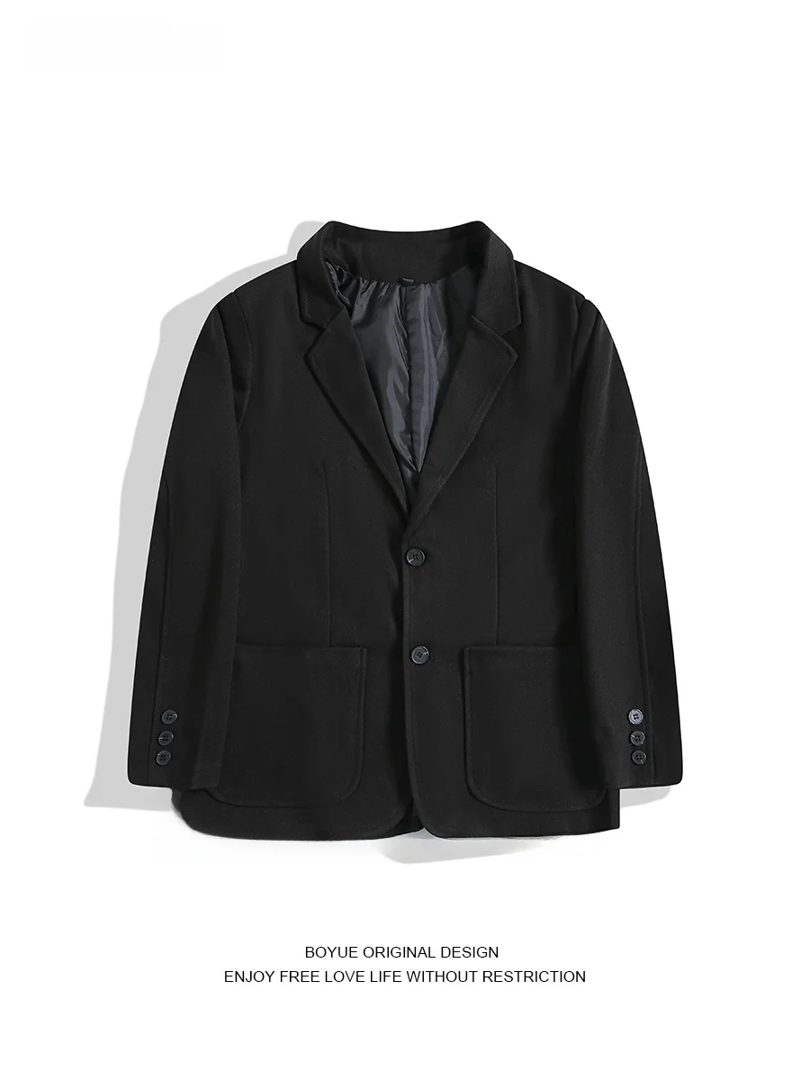 

Boyue Men's Woolen Suit Jacket Casual Stylish Professional Korean Version Large Size Winter Long Sleeve Fashionable Tuxedo