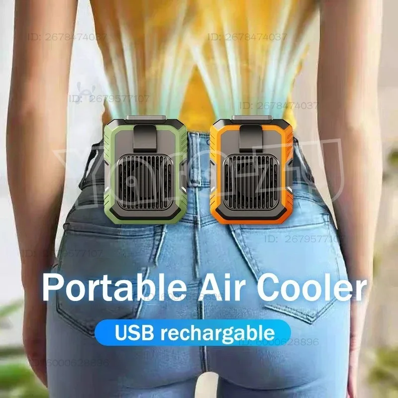 New Portable Air Conditioner,Waist Clip Fan With 5-8H,Neck Fan,3 Speeds, USB Rechargeable,for Summer Outdoor Work Jobsite H