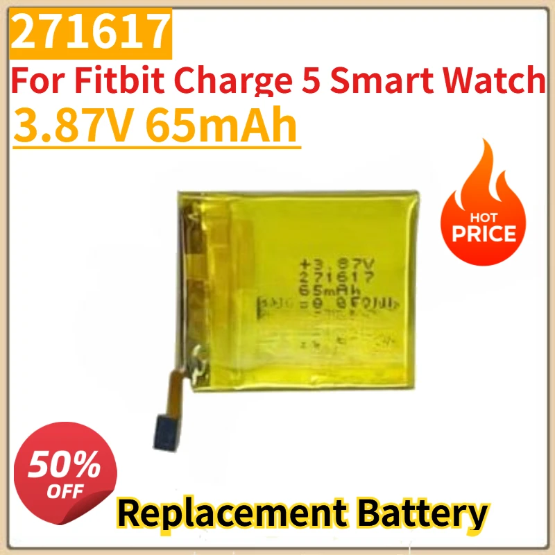 

New 3.87V 65mAh 271617 Replacement Smart Watch Battery for Fitbit Charge 5 Smart Watch