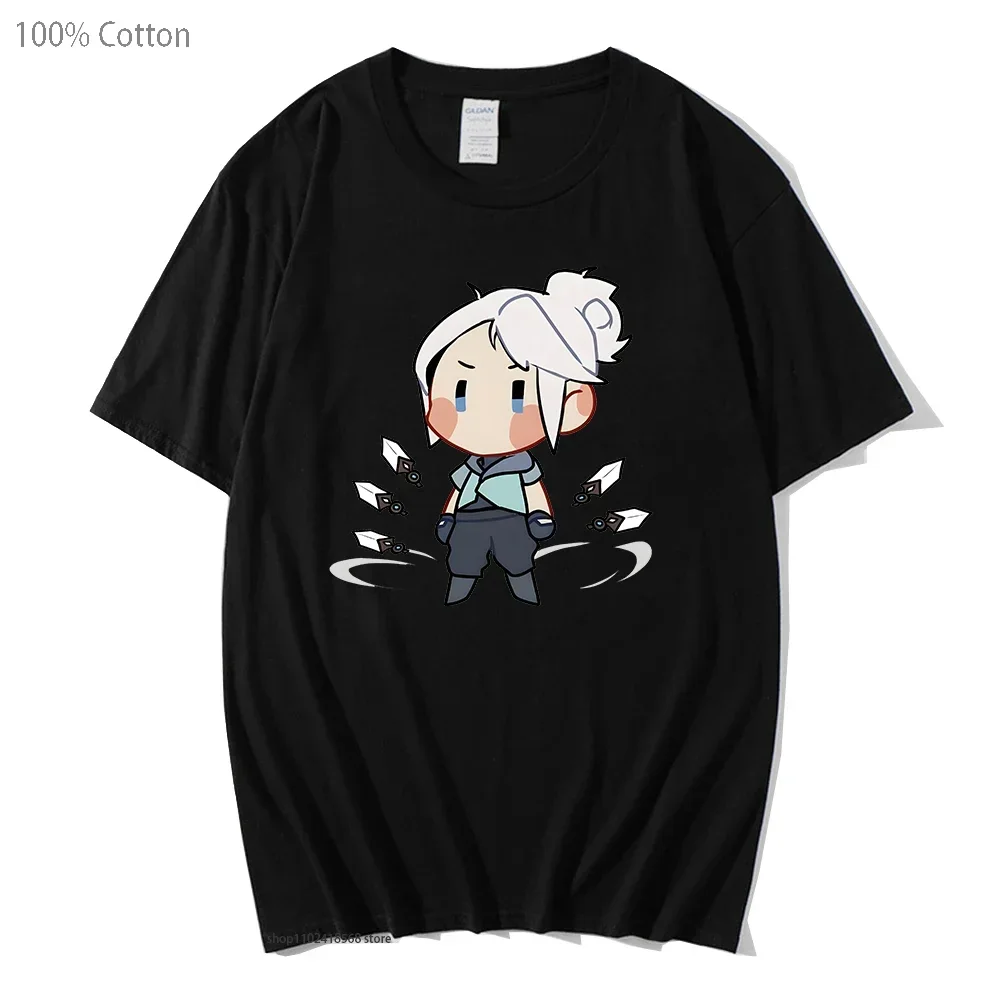 

VALORANT Anime T-Shirts Jett Tshirt Cute Cartoon Top Tracksuit Men Streetwear Unisex Students Clothing 100% Cotton Womens Tees