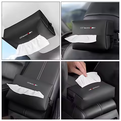 Car Seat Backrest Leather Hanging Tissue Box For Honda Mugen Civic TYPE-R Accord Fit Jazz CRV BRV HRV Insight Pilot Passport