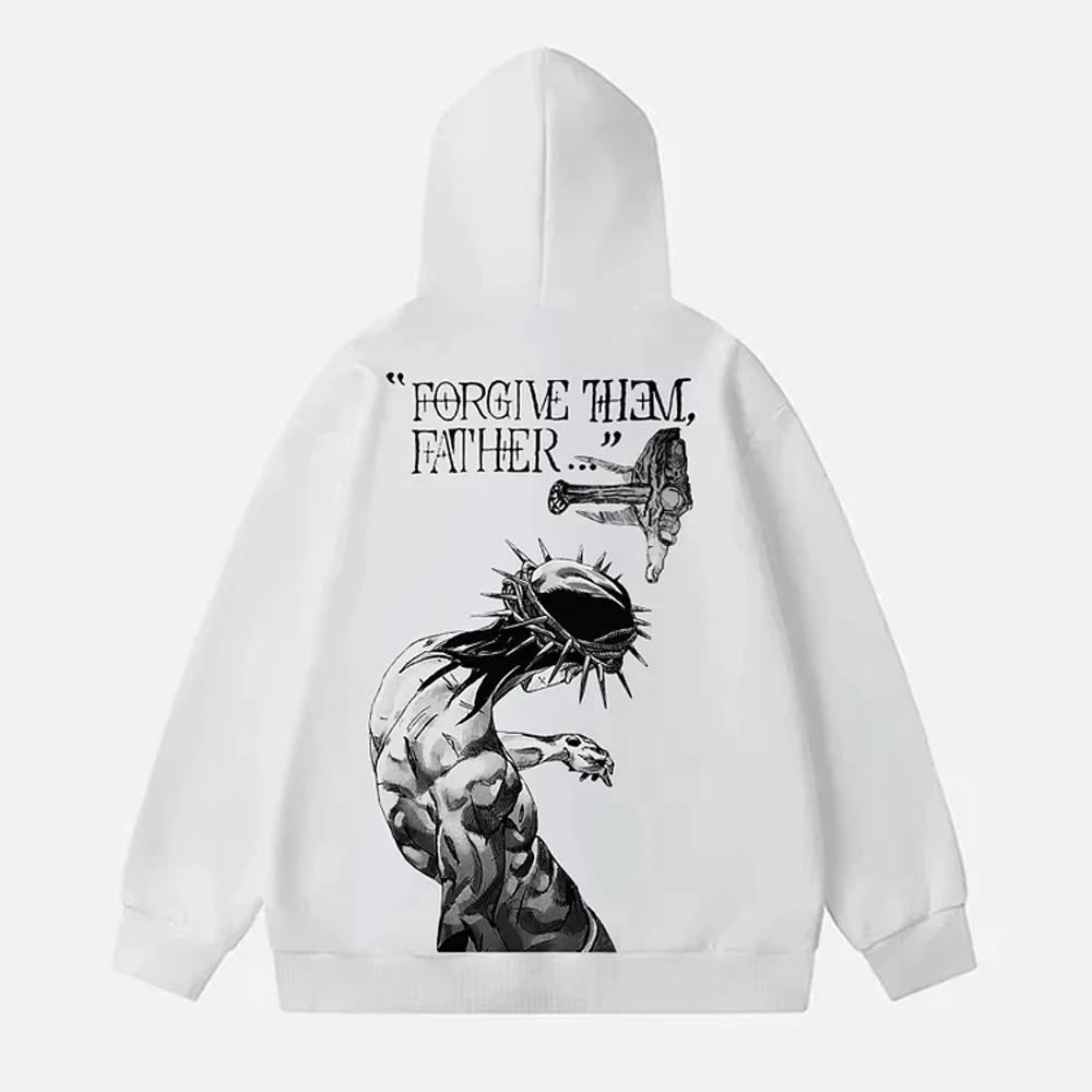 Mannen Vergeef Hen Vader Bijbel Verzen Print Hoodie Herfst Winter Volwassen Kinderen Streetwear Hoodie Causaal Losse Unisex Sweatshirt