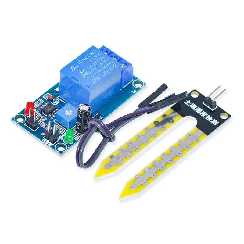 

2pcs 5V 12V Soil Moisture Sensor Relay Module Automatic Watering Switch Low Humidity Trigger for Arduino DIY Plant