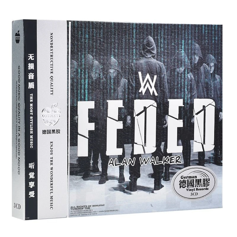 

DJ Alan Walker Music CD Greatest Hits Fade Album Faded 3pcs Music Record Cosplay Walkman Car Soundtracks Box Party Music Gifts